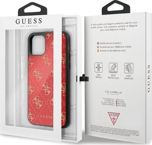 Guess Oryginalne Etui Guess do iPhone 11 Pro czerwony/red hard case Double Layer Glitter 7