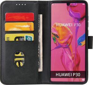 Hurtel Futerał etui portfel z klapką do Huawei P30 czarny 3