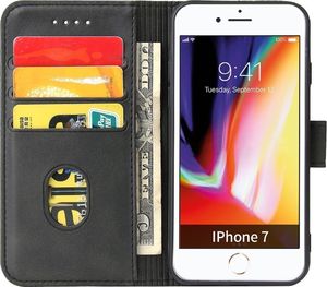 Hurtel Futerał etui portfel z klapką do iPhone SE 2020 / iPhone 8 / iPhone 7 czarny 3