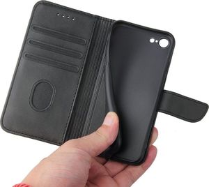 Hurtel Futerał etui portfel z klapką do iPhone SE 2020 / iPhone 8 / iPhone 7 czarny 4