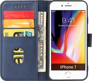 Hurtel Futerał etui portfel z klapką do iPhone SE 2020 / iPhone 8 / iPhone 7 niebieski 3