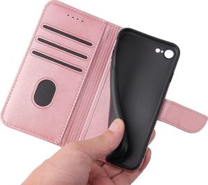 Hurtel Futerał etui portfel z klapką do iPhone SE 2020 / iPhone 8 / iPhone 7 różowy 5