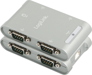 Adapter USB LogiLink USB - RS-232 x4 Srebrny  (AU0032) 1
