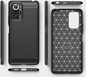 Tech-Protect Etui Tpucarbon do Xiaomi Redmi Note 10 Pro Black 5