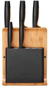 Fiskars Zestaw 5 noży w bloku bambusowym Functional Form 1057552 4
