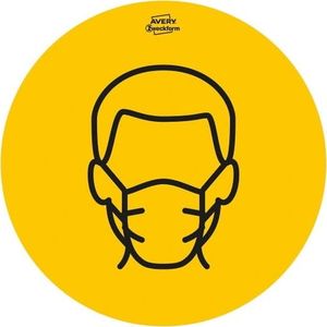 AVERY ETYKIETA AVERY ZWECKFORM 49415 ZESTAW USUWALNYCH ETYKIET OSTRZEGAWCZYCH KORONAWIRUS OKRĄGŁE ZE WZOREM 2