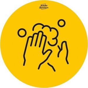 AVERY ETYKIETA AVERY ZWECKFORM 49415 ZESTAW USUWALNYCH ETYKIET OSTRZEGAWCZYCH KORONAWIRUS OKRĄGŁE ZE WZOREM 3