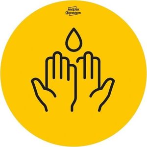 AVERY ETYKIETA AVERY ZWECKFORM 49415 ZESTAW USUWALNYCH ETYKIET OSTRZEGAWCZYCH KORONAWIRUS OKRĄGŁE ZE WZOREM 4