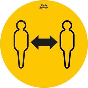 AVERY ETYKIETA AVERY ZWECKFORM 49415 ZESTAW USUWALNYCH ETYKIET OSTRZEGAWCZYCH KORONAWIRUS OKRĄGŁE ZE WZOREM 5