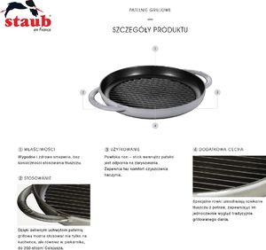 Patelnia STAUB grillowa Żeliwna 30cm 2