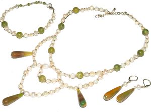 GANELLI Jewelry & handmade Zestaw biżuterii GANELLI - naszyjnik, bransoletka i kolczyki z kamieni półszlachetnych Agat brazylijski 1