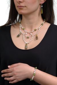 GANELLI Jewelry & handmade Zestaw biżuterii GANELLI - naszyjnik, bransoletka i kolczyki z kamieni półszlachetnych Agat z Brazylii 2