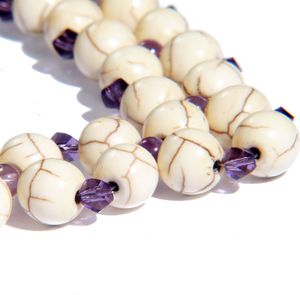 GANELLI Jewelry & handmade Zestaw biżuterii GANELLI - naszyjnik i kolczyki z kamieni półszlachetnych Ametyst, Howlit 3