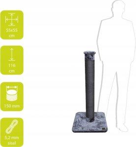 EBI EBI DRAPAK SŁUPEK 55x55x115cm CIEMNY SZARY 431/431092 2