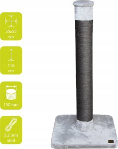 EBI DRAPAK SŁUPEK 55x55x115cm JASNY SZARY 431/431108 3