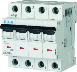 Eaton Wyłącznik nadprądowy 4P B 40A 6kA AC PL6-B40/4 166502 1