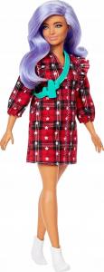 Lalka Barbie Barbie Fashionistas Modna przyjaciółka - Jasnofioletowe włosy, sukienka w szkocką kratę (FBR37/GRB49) 1