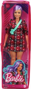 Lalka Barbie Barbie Fashionistas Modna przyjaciółka - Jasnofioletowe włosy, sukienka w szkocką kratę (FBR37/GRB49) 3