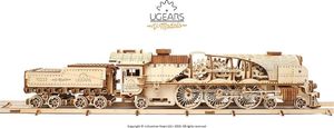UGEARS UGEARS Puzzle 3D Lokomotywa z tendrem V-Ekspres Drewniany Model mechaniczny do składania 3