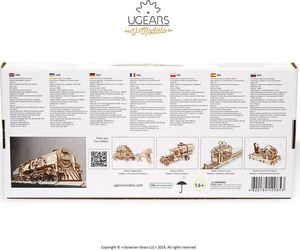 UGEARS UGEARS Puzzle 3D Lokomotywa z tendrem V-Ekspres Drewniany Model mechaniczny do składania 10