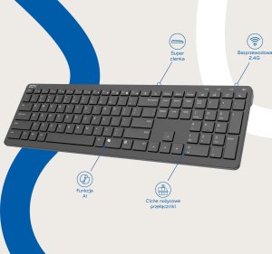 Mysz ZOY ZMS28 czarna + Klawiatura ZOY ZKB880 + Podkładka ZOY żelowa czarna ZMP25 13