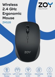 Mysz ZOY ZMS28 czarna + Klawiatura ZOY ZKB880 + Podkładka ZOY żelowa czarna ZMP25 9