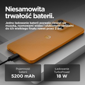Smartfon Motorola Moto G15 8/128GB Pomarańczowy  (PB6E0015PL) + FlexibleGlass 7