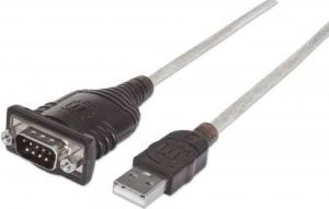 Kabel USB Manhattan USB-A - RS-232 0.45 m Przezroczysty (205153) 1