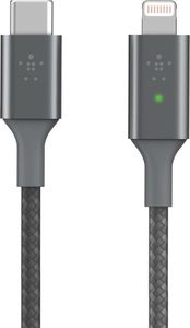 Kabel USB Belkin USB-C - Lightning 1.2 m Szary (CAA006BT04GR) 1