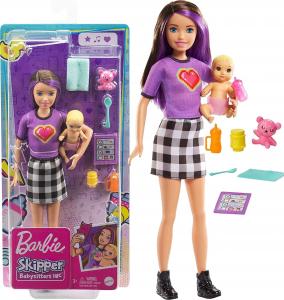 Lalka Barbie Mattel Skipper: Klub opiekunek - Opiekunka fioletowe włosy + bobas (GRP10/GRP11) 3