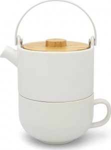 Bredemeijer Bredemeijer Tea-for-one Umea white with Bamboo lid 142007 1