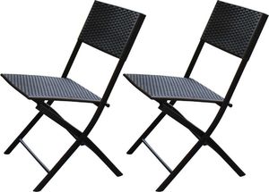 Saska Garden Zestaw mebli balkonowych stolik i 2 krzesła czarny 3