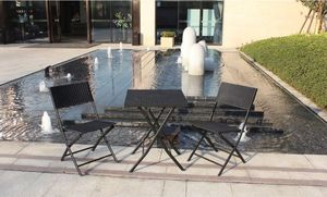 Saska Garden Zestaw mebli balkonowych stolik i 2 krzesła czarny 5