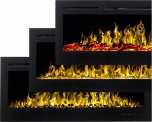 Aflamo Kominek elektryczny LED ścienny/do zabudowy Majestic 65" Czarny 4