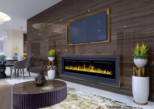 Aflamo Kominek elektryczny LED ścienny/do zabudowy Majestic 65" Czarny 5