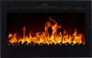 Aflamo Kominek elektryczny LED ścienny/do zabudowy MAJESTIC 36" Czarny 1