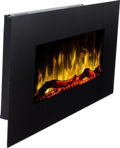 Aflamo Kominek elektryczny LED ścienny (bez grzania) Albion 36" Czarny 2