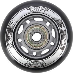 Nils Extreme PU 64x24 82A CZARNE N (4 szt.) + ABEC-9 (8 szt.) ZESTAW NILS EXTREME 3