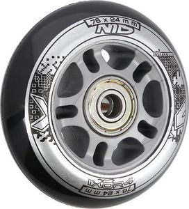Nils Extreme PU 76x24 82A CZARNE N (4 szt.) + ABEC-9 (8 szt.) ZESTAW NILS EXTREME 2