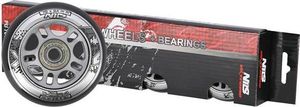 Nils Extreme PU 76x24 82A CZARNE N (4 szt.) + ABEC-9 (8 szt.) ZESTAW NILS EXTREME 4