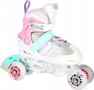 Rolki Nils Extreme NH18192 z wymienną płozą regulowane białe r. 34-38 2