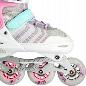 Rolki Nils Extreme NH18192 z wymienną płozą regulowane białe r. 34-38 7