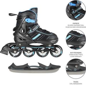 Rolki Nils Extreme NH18191 z wymienną płozą regulowane czarne r. 34-38 3