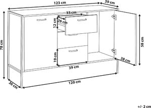 Beliani Komoda ciemne drewno TIFTON 8