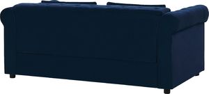 Beliani Sofa rozkładana welurowa niebieska CHESTERFIELD 5