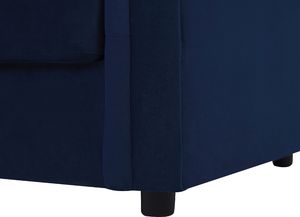 Beliani Sofa rozkładana welurowa niebieska CHESTERFIELD 7