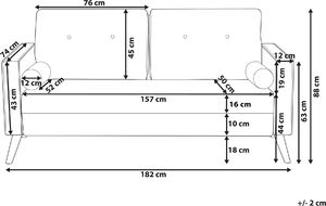 Beliani Sofa 2-osobowa niebieska KALMAR 5