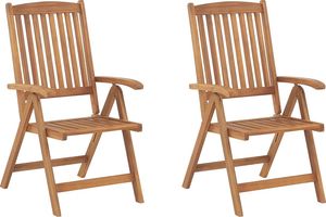 Beliani Zestaw 2 krzeseł ogrodowych drewniany jasny JAVA 1