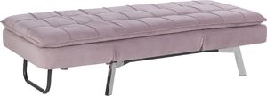 Beliani Szezlong welurowy rozkładany różowy LOIRET 4