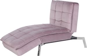 Beliani Szezlong welurowy rozkładany różowy LOIRET 7